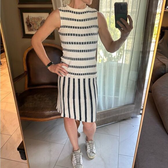 Billy Reid | S | woven striped sleeveless sweater dress midi dress - Picture 4 of 7